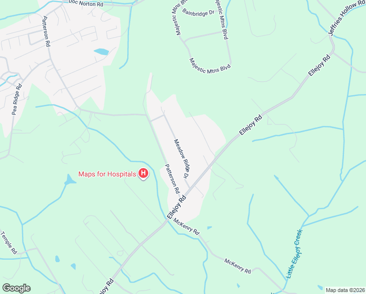 map of restaurants, bars, coffee shops, grocery stores, and more near 738 Meadow Ridge Drive in Walland