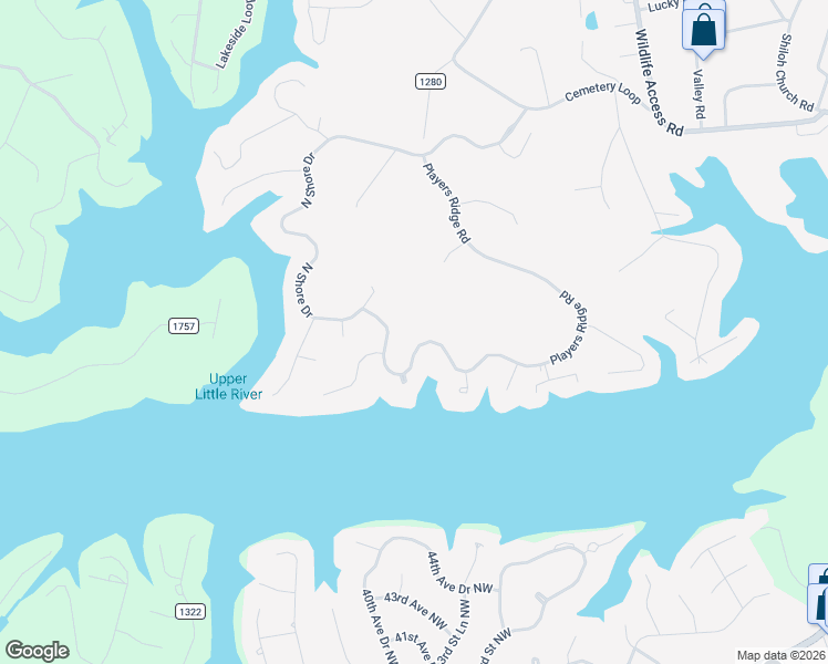 map of restaurants, bars, coffee shops, grocery stores, and more near 273 Players Ridge Road in Hickory