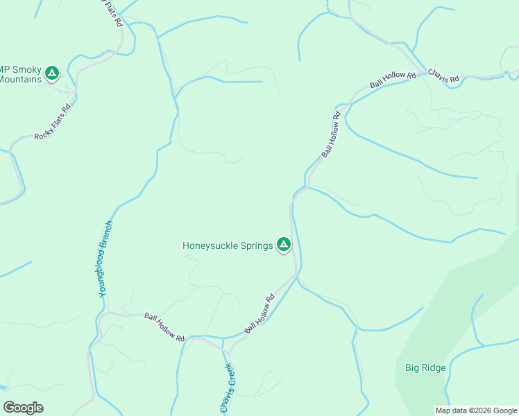 map of restaurants, bars, coffee shops, grocery stores, and more near 4381 Ball Hollow Rd in Cosby