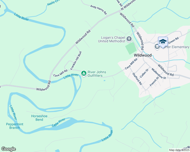 map of restaurants, bars, coffee shops, grocery stores, and more near 4144 Cave Mill Road in Maryville