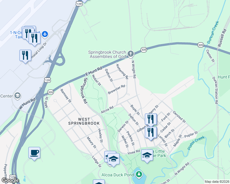 map of restaurants, bars, coffee shops, grocery stores, and more near 1741 Dalton Street in Alcoa