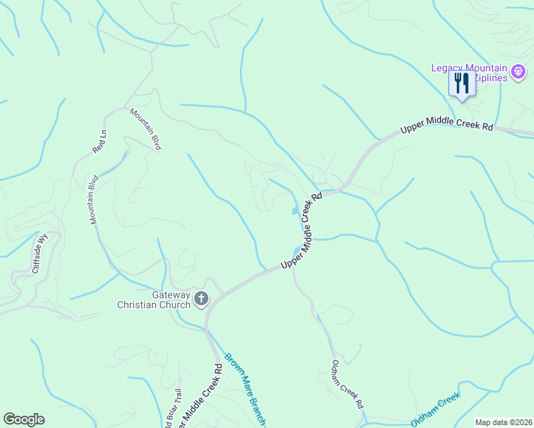 map of restaurants, bars, coffee shops, grocery stores, and more near 2243 Upper Middle Creek Road in Sevierville