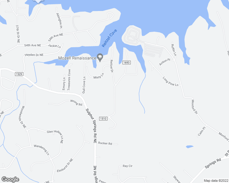 map of restaurants, bars, coffee shops, grocery stores, and more near 6126 Lynchburg Road in Hickory