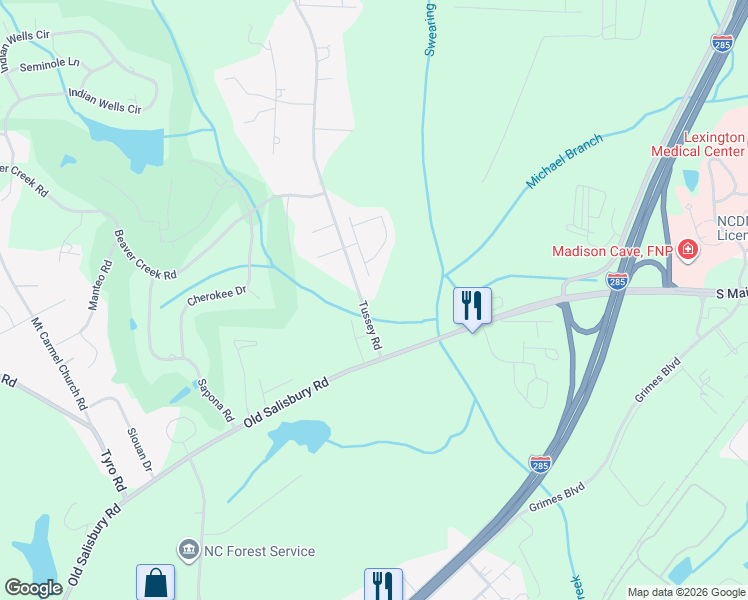 map of restaurants, bars, coffee shops, grocery stores, and more near 236 Tussey Road in Lexington