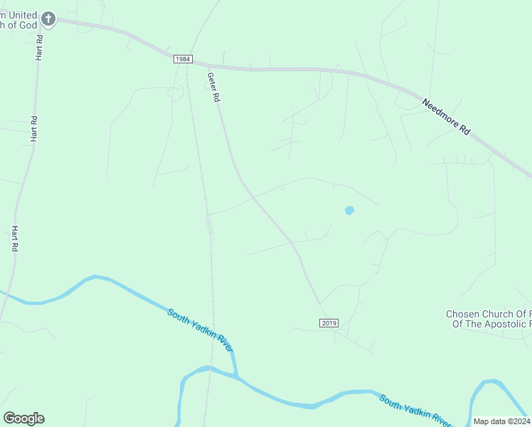 map of restaurants, bars, coffee shops, grocery stores, and more near Geter Road in Woodleaf