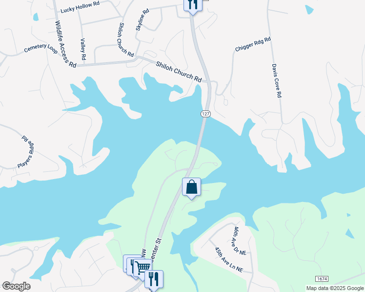 map of restaurants, bars, coffee shops, grocery stores, and more near 4863 1st Street Court Northwest in Hickory