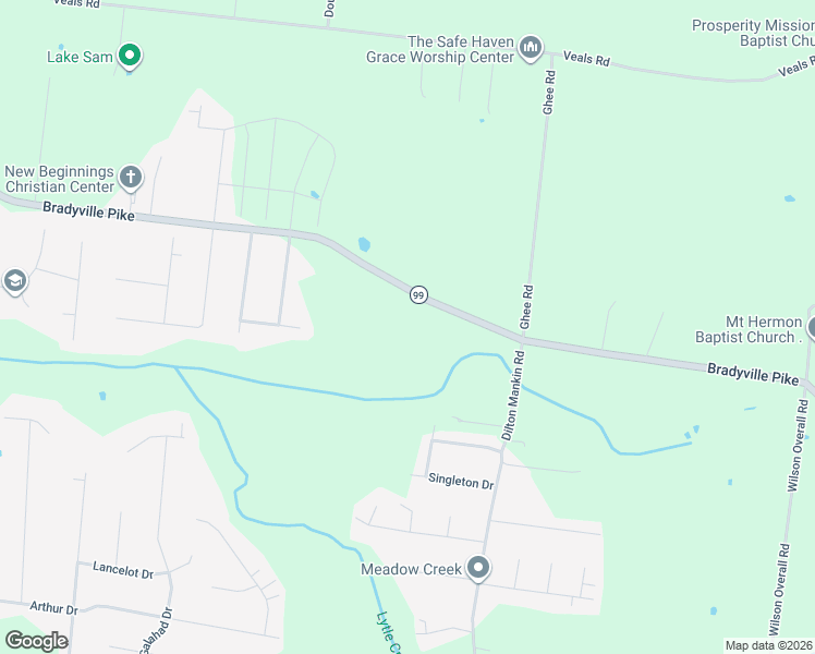 map of restaurants, bars, coffee shops, grocery stores, and more near 4072 Tennessee 99 in Murfreesboro