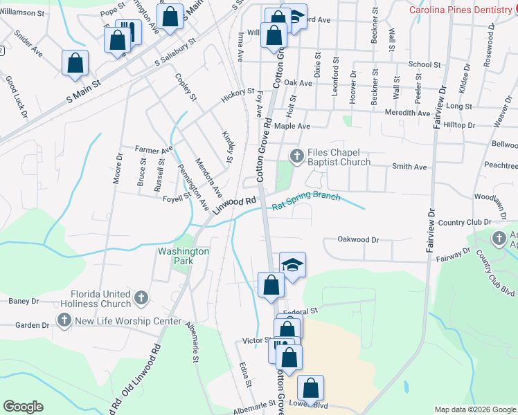 map of restaurants, bars, coffee shops, grocery stores, and more near 2 Old Linwood Road in Lexington