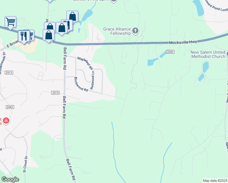 map of restaurants, bars, coffee shops, grocery stores, and more near 109 Hamby Lane in Statesville