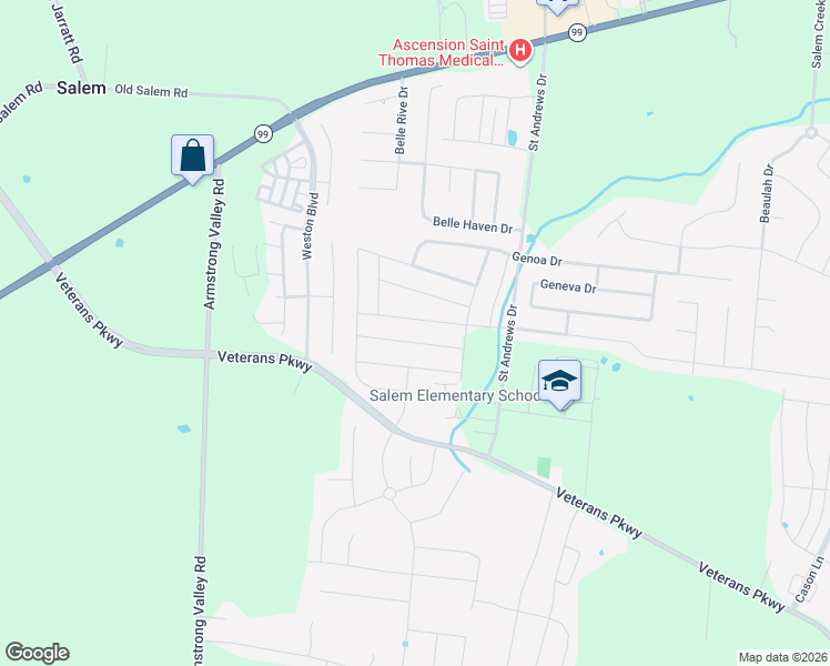 map of restaurants, bars, coffee shops, grocery stores, and more near 2323 Saint Andrews Drive in Murfreesboro