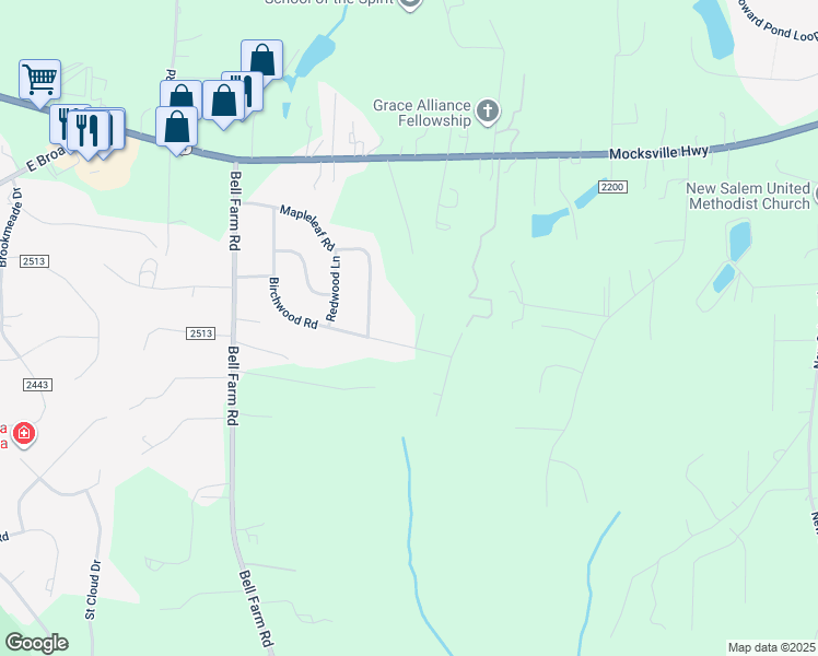 map of restaurants, bars, coffee shops, grocery stores, and more near 109 Hamby Lane in Statesville