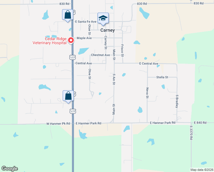 map of restaurants, bars, coffee shops, grocery stores, and more near 606 Main Street in Carney