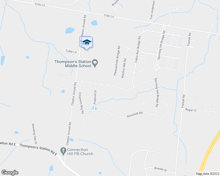 map of restaurants, bars, coffee shops, grocery stores, and more near 3581 Robbins Nest Road in Thompson's Station