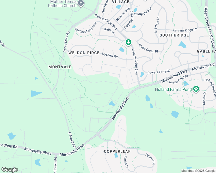 map of restaurants, bars, coffee shops, grocery stores, and more near 9648 Morrisville Parkway in Cary