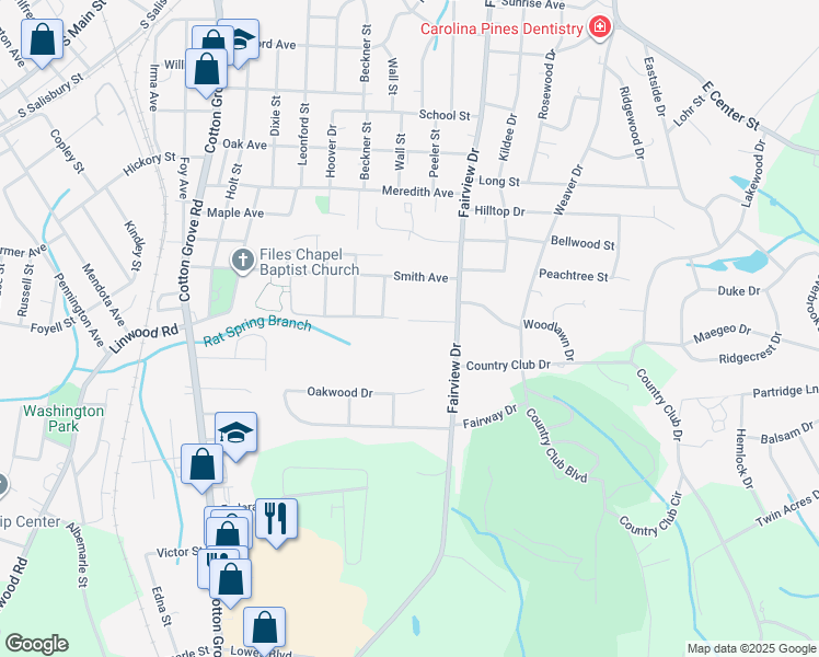 map of restaurants, bars, coffee shops, grocery stores, and more near 113 Melrose Drive in Lexington