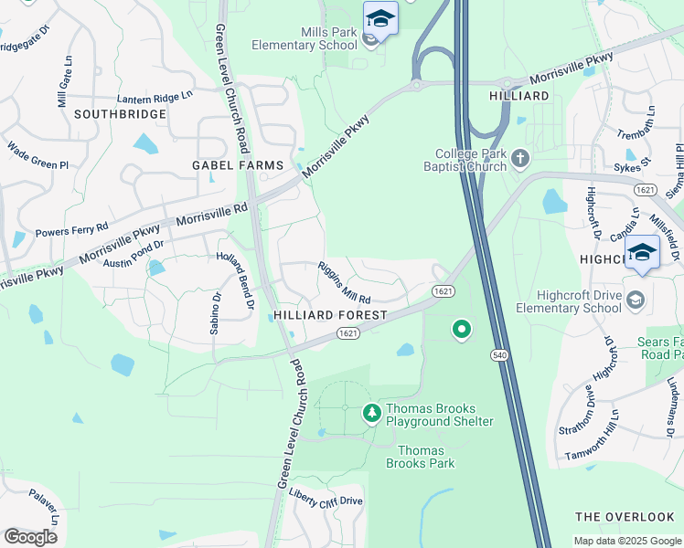 map of restaurants, bars, coffee shops, grocery stores, and more near 1113 Riggins Mill Road in Cary