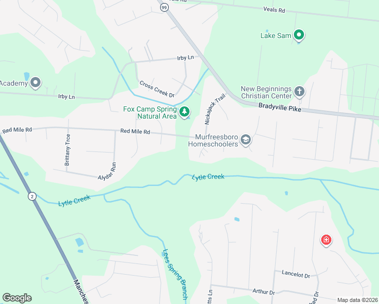 map of restaurants, bars, coffee shops, grocery stores, and more near 2207 Nickajack Trail in Murfreesboro