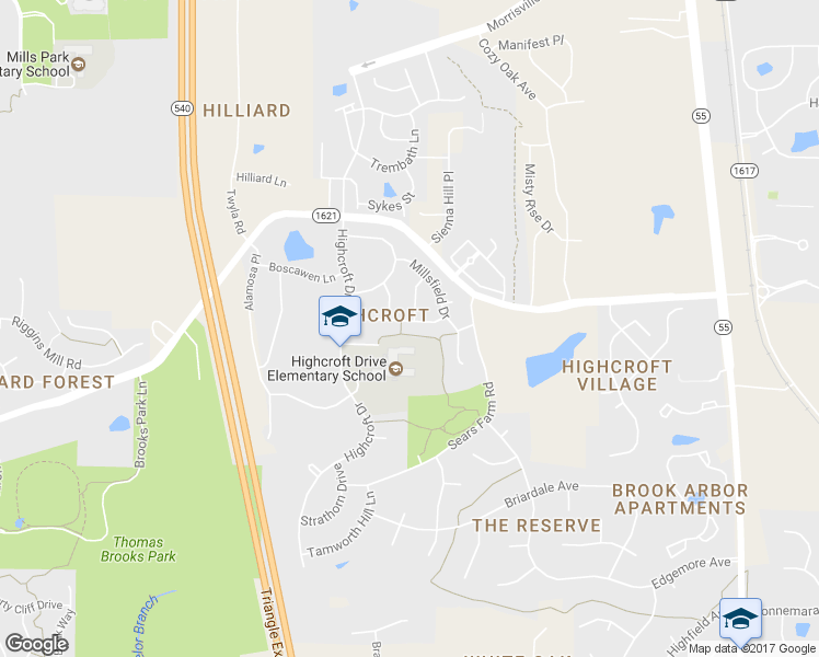 map of restaurants, bars, coffee shops, grocery stores, and more near 428 Chandler Grant Drive in Cary