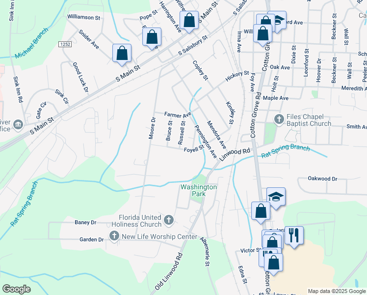 map of restaurants, bars, coffee shops, grocery stores, and more near 332 Russell Street in Lexington