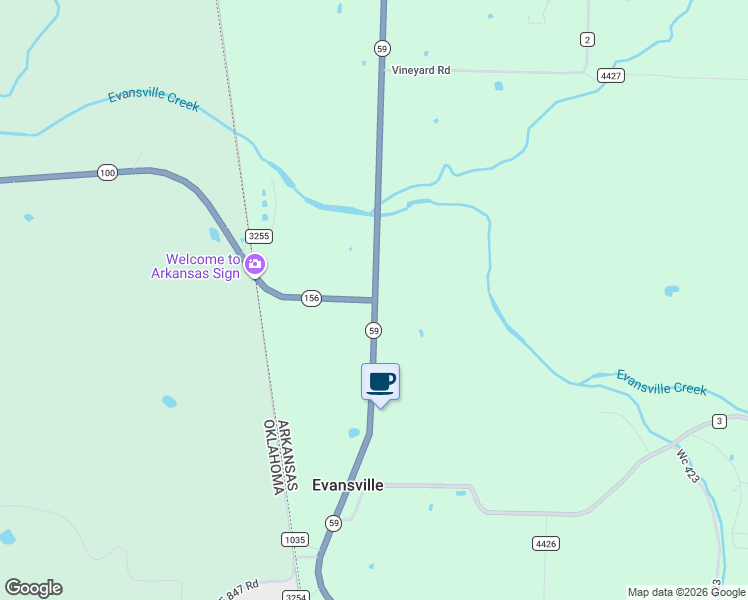 map of restaurants, bars, coffee shops, grocery stores, and more near 22601 Arkansas 156 in Evansville