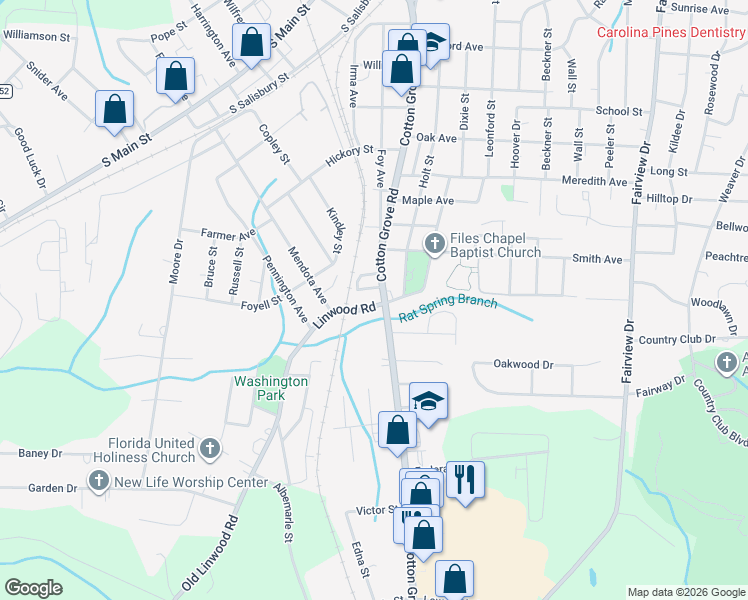 map of restaurants, bars, coffee shops, grocery stores, and more near 2 Old Linwood Road in Lexington