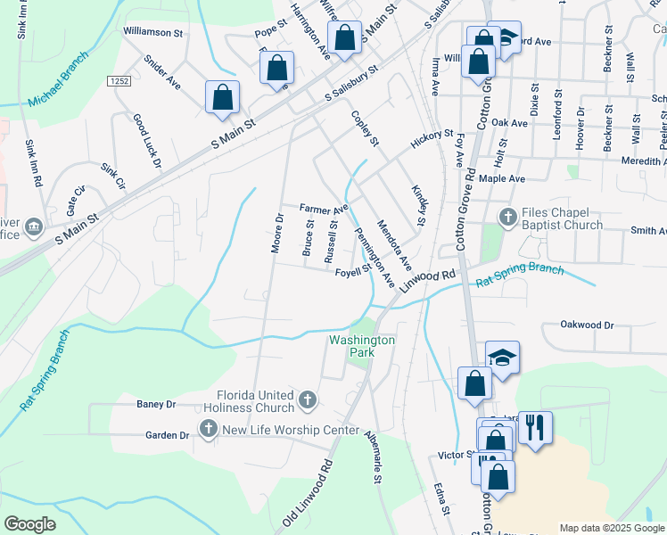 map of restaurants, bars, coffee shops, grocery stores, and more near 332 Russell Street in Lexington