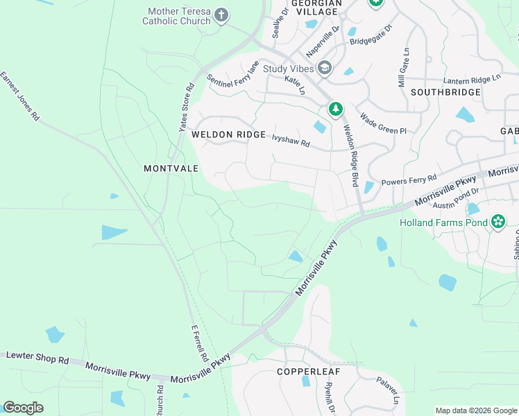 map of restaurants, bars, coffee shops, grocery stores, and more near 9648 Morrisville Parkway in Cary