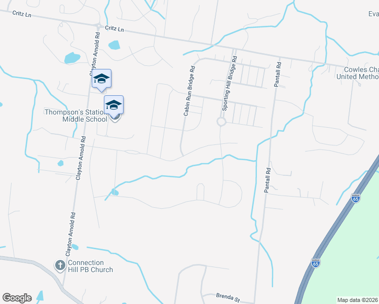 map of restaurants, bars, coffee shops, grocery stores, and more near 3525 Robbins Nest Road in Thompson's Station