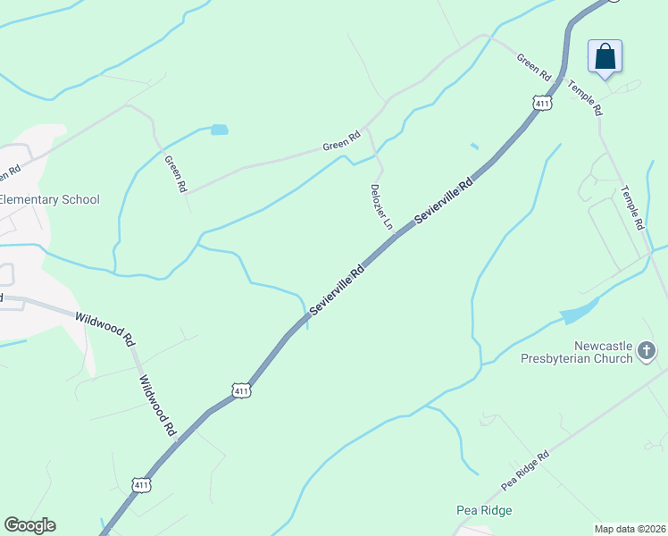 map of restaurants, bars, coffee shops, grocery stores, and more near 4323 Sevierville Road in Maryville