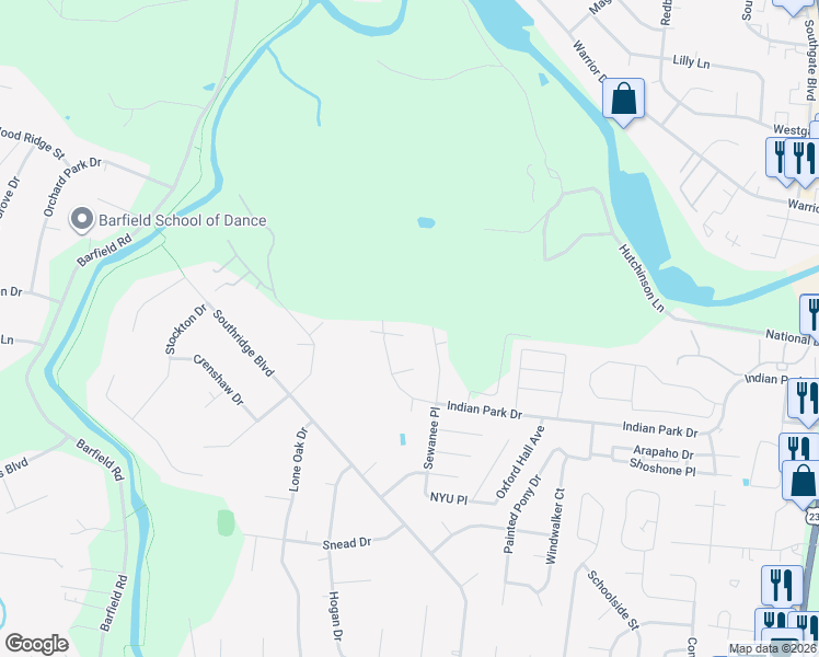 map of restaurants, bars, coffee shops, grocery stores, and more near 1410 Deerskin Court in Murfreesboro