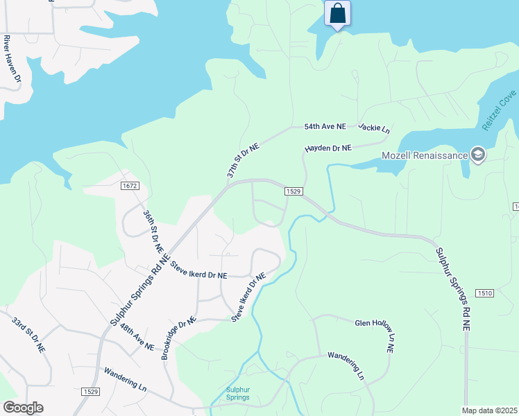 map of restaurants, bars, coffee shops, grocery stores, and more near 1641 Cambrian Drive in Hickory