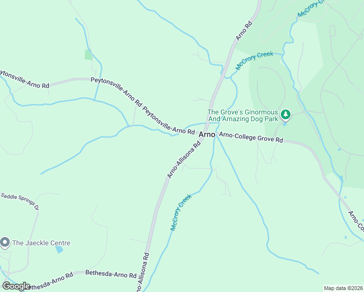 map of restaurants, bars, coffee shops, grocery stores, and more near 6610 Arno-Allisona Road in College Grove