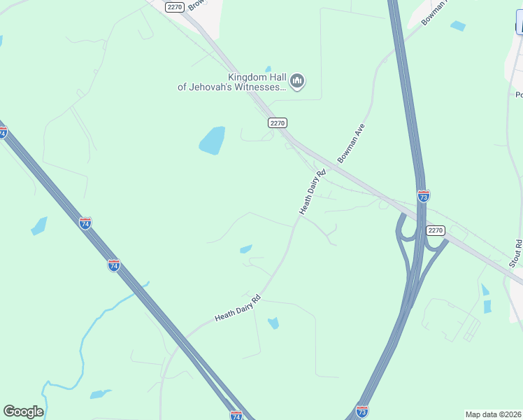 map of restaurants, bars, coffee shops, grocery stores, and more near 729 Hollingsworth Road in Randleman