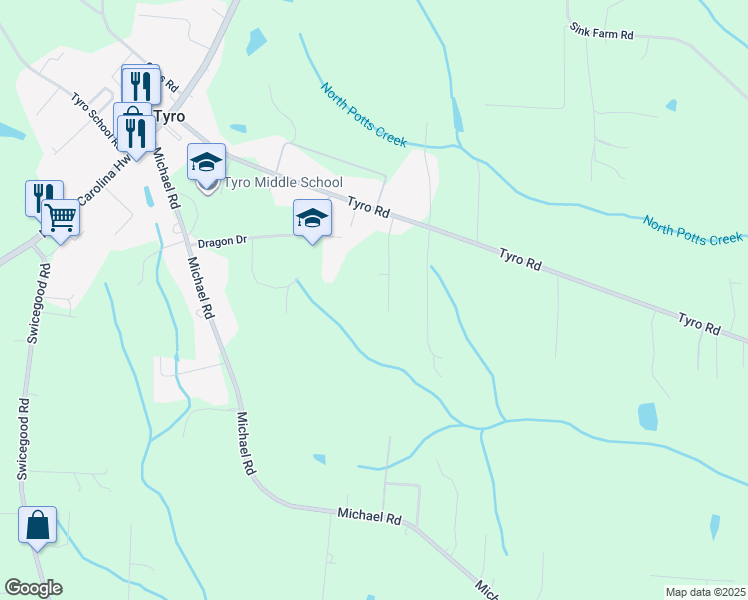map of restaurants, bars, coffee shops, grocery stores, and more near 500 Aldean Drive in Lexington