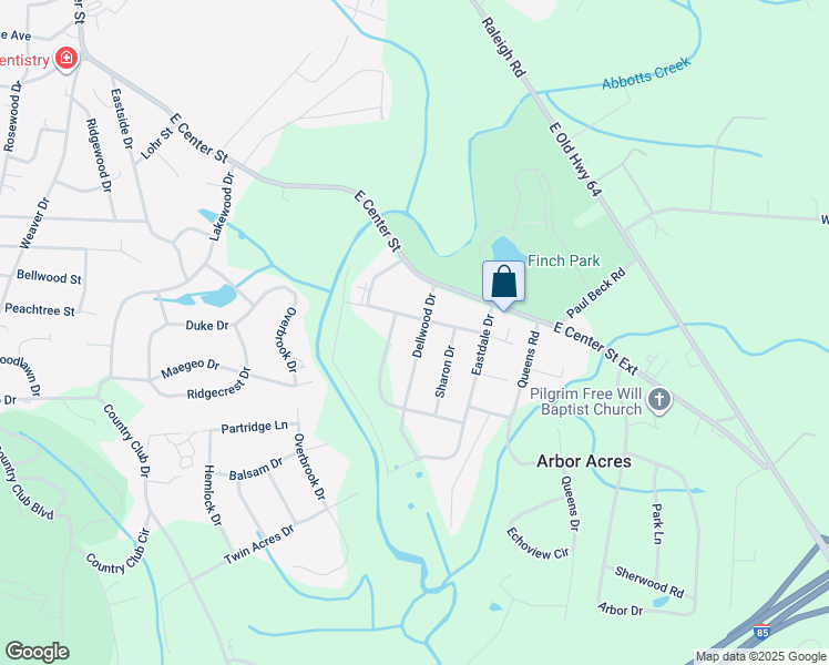 map of restaurants, bars, coffee shops, grocery stores, and more near 102 Dellwood Drive in Lexington