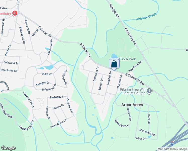 map of restaurants, bars, coffee shops, grocery stores, and more near 102 Dellwood Drive in Lexington