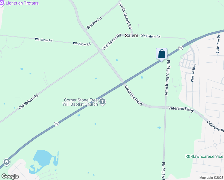 map of restaurants, bars, coffee shops, grocery stores, and more near 6758 Salem Pike in Rockvale