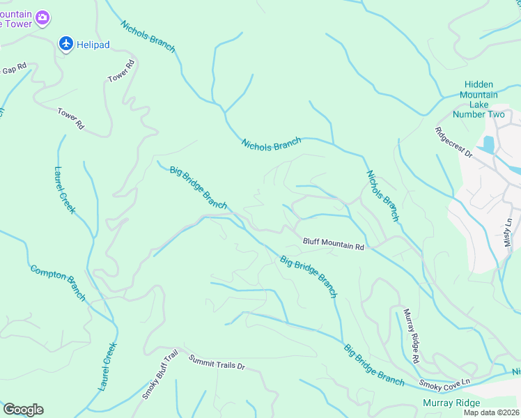 map of restaurants, bars, coffee shops, grocery stores, and more near 2092 Bluff Mountain Road in Sevierville
