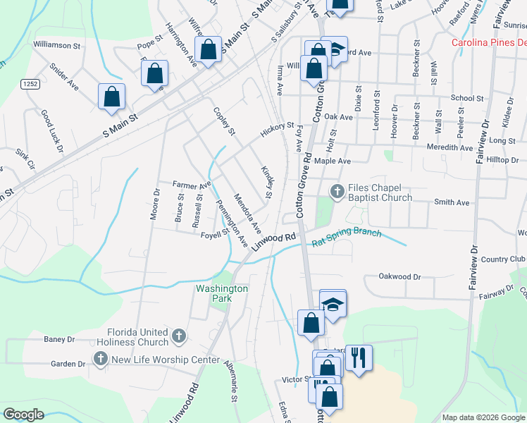 map of restaurants, bars, coffee shops, grocery stores, and more near 334 Kindley Street in Lexington