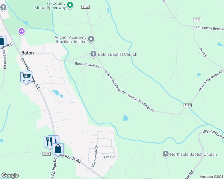 map of restaurants, bars, coffee shops, grocery stores, and more near 4560 Hickory Nut Ridge Road in Granite Falls