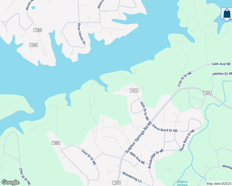 map of restaurants, bars, coffee shops, grocery stores, and more near 5147 36th Street Drive Northeast in Hickory