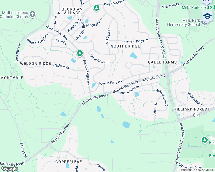 map of restaurants, bars, coffee shops, grocery stores, and more near 609 Jamerson Road in Cary