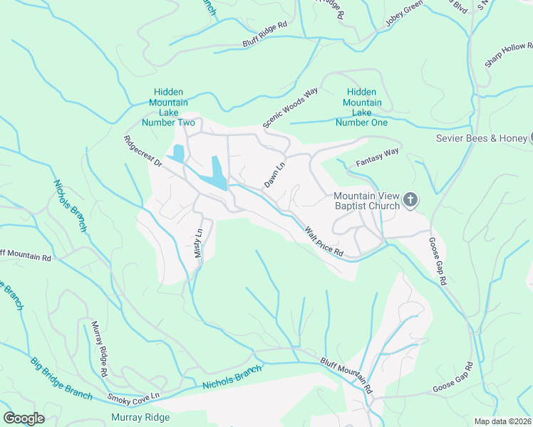 map of restaurants, bars, coffee shops, grocery stores, and more near 1634 Ridgecrest Drive in Sevierville