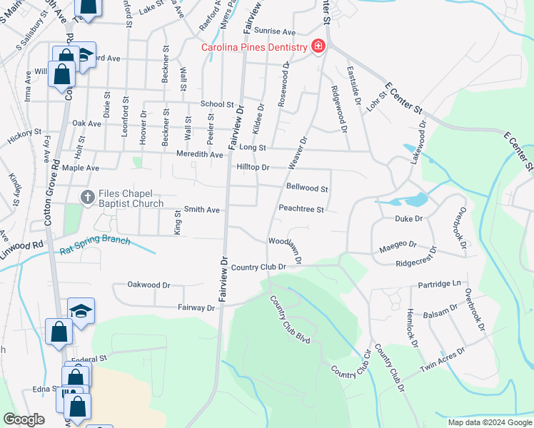 map of restaurants, bars, coffee shops, grocery stores, and more near 802 Weaver Drive in Lexington