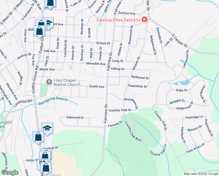 map of restaurants, bars, coffee shops, grocery stores, and more near 5 Peachtree Street in Lexington