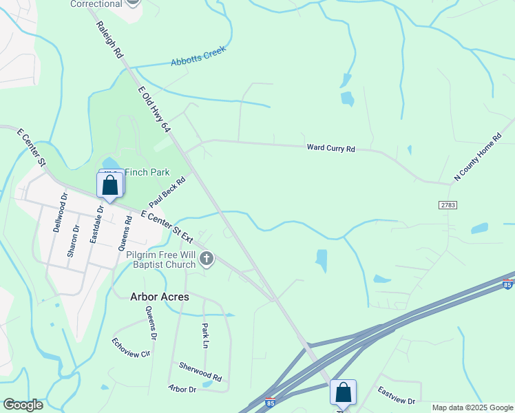 map of restaurants, bars, coffee shops, grocery stores, and more near East Old Highway 64 in Lexington