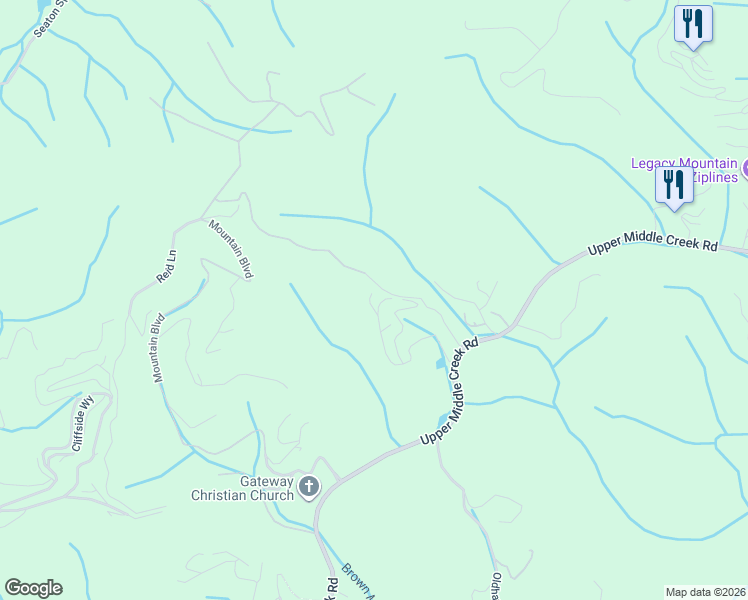 map of restaurants, bars, coffee shops, grocery stores, and more near 2251 Upper Middle Creek Road in Sevierville