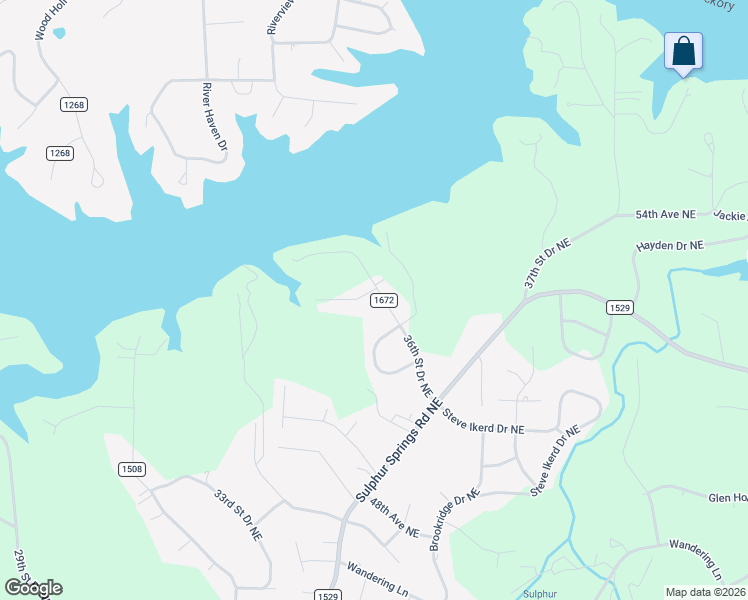 map of restaurants, bars, coffee shops, grocery stores, and more near 5135 36th Street Drive Northeast in Hickory