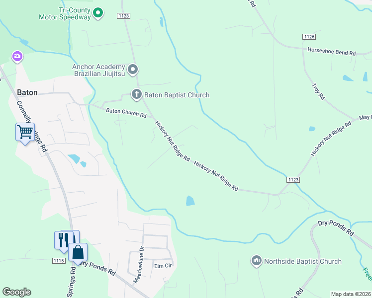map of restaurants, bars, coffee shops, grocery stores, and more near 4560 Hickory Nut Ridge Road in Granite Falls