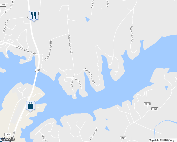 map of restaurants, bars, coffee shops, grocery stores, and more near 609 Davis Cove Road in Taylorsville